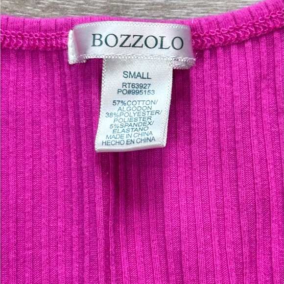 Bozzolo Hot Pink V-Neck Crop Top Y2K Style - Picture 7 of 10